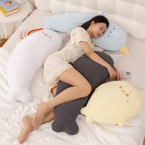 160cm アザラシ 抱き枕 ぬいぐるみ クッション 冷感素材 もちもち 柔らかい かわいい 海豹 癒しグッズ 添い寝枕 大きめサイズ ふわふわ お昼寝 寝室 リビング 子供 大人 プレゼント