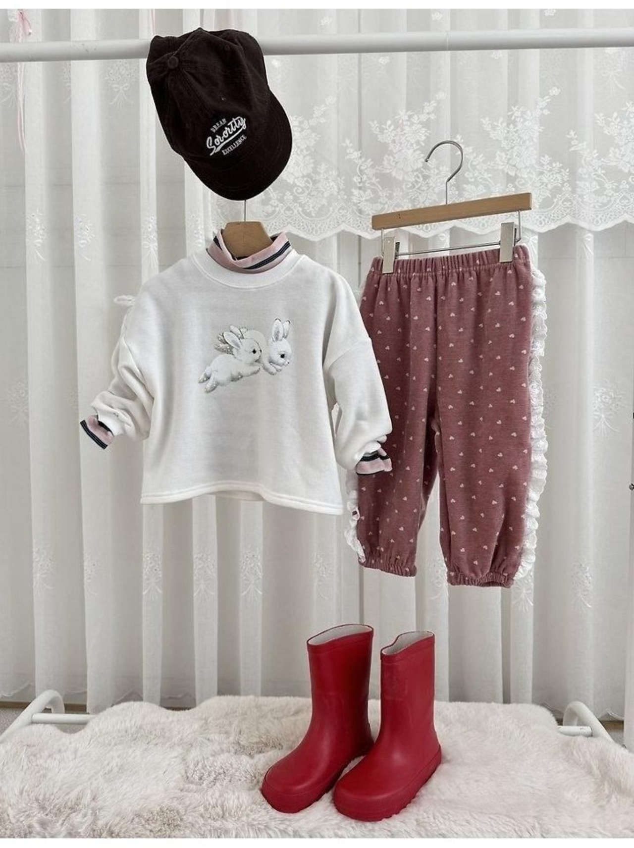 ルプティモ / le petit mo / うさぎオーバーTシャツ / 韓国子供服 / キッズ / 26winter〖取寄〗*XS~XL*