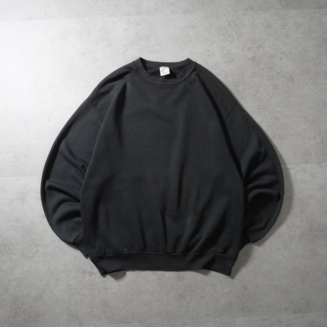90s JERZEES  sweatshirt solid black "made in USA" L 古着 - 1