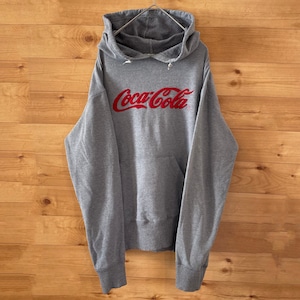 【CocaCola】コカコーラ 薄手 スウェット プルオーバー パーカー  春物 刺繍ロゴ アメリカ古着