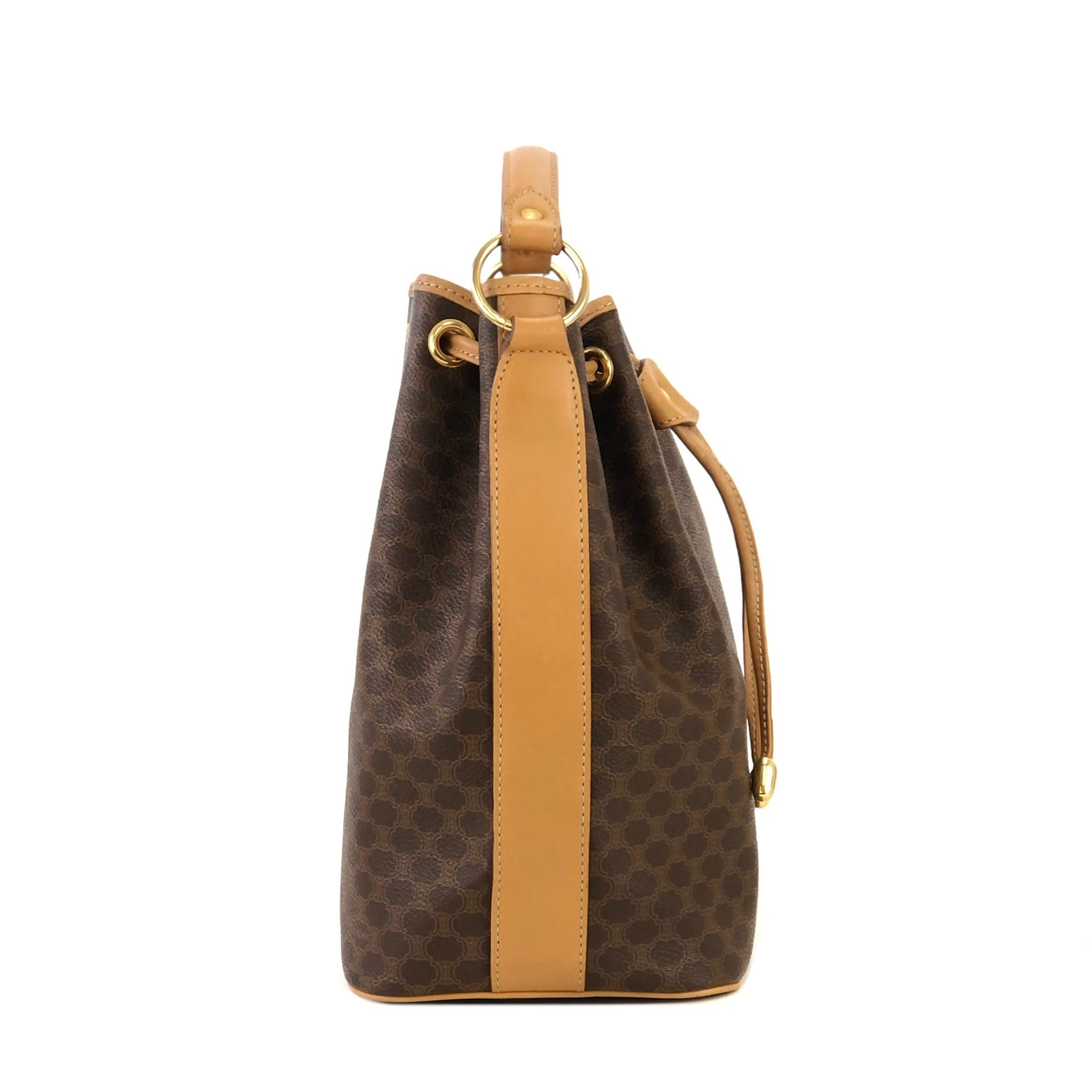 CELINE セリーヌ マカダム 2WAY ドローストリング 巾着 ショルダー