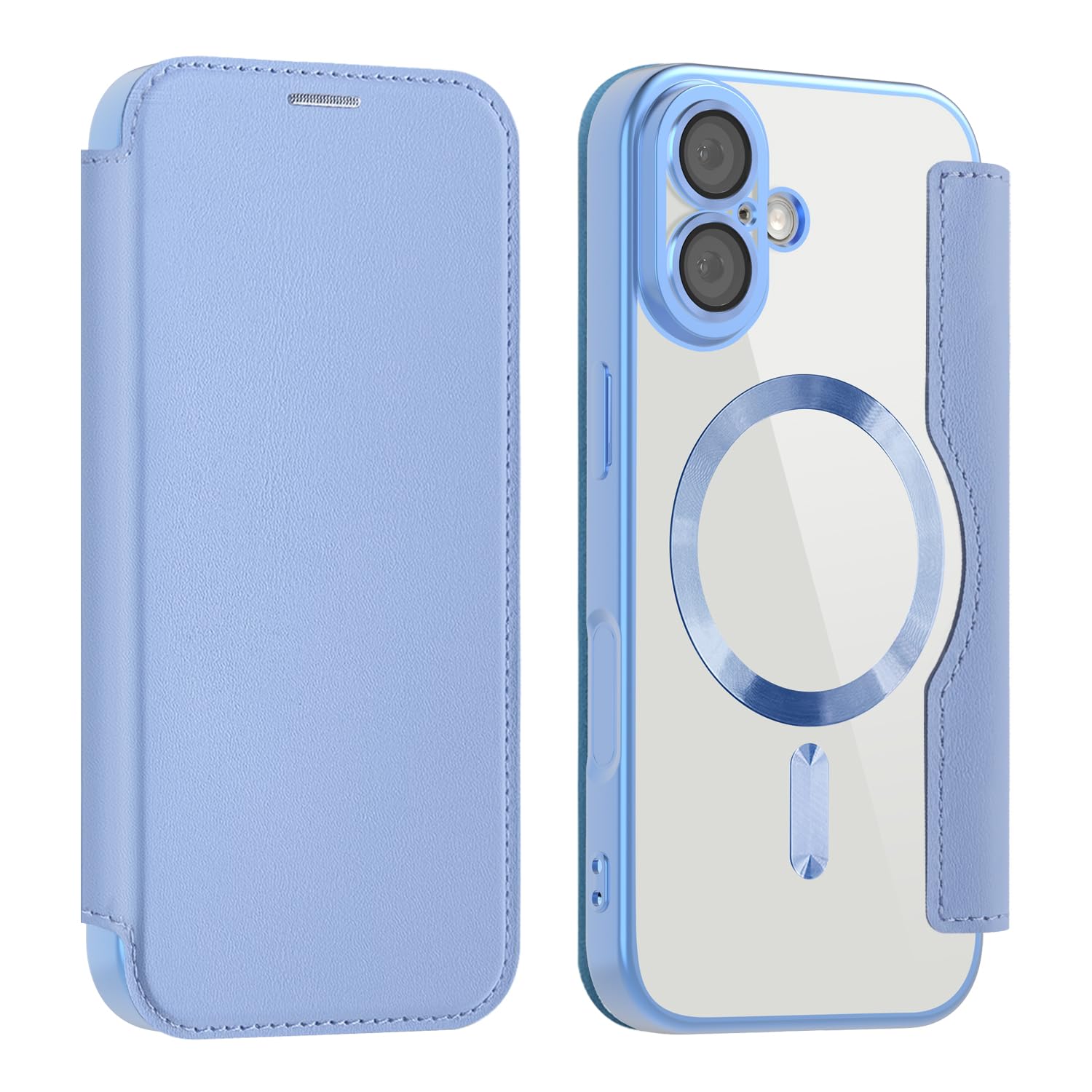 Kanyaku iPhone17用のケース MagSafe対応 レンズ保護 ケース 手帳型 用 カバー 高級8P PUレザー ス マホケース スタンド機能 優しくて快適 カード収納付き 耐衝撃 ワイヤレス充電対応 薄型 軽量 スマホケース (JDPT-17-lan)