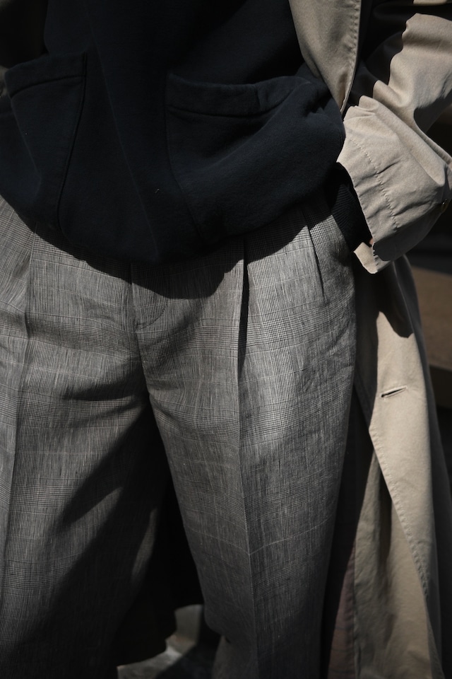 KAPTAIN SUNSHINE / Shoecut Slacks (Glen Plaid)