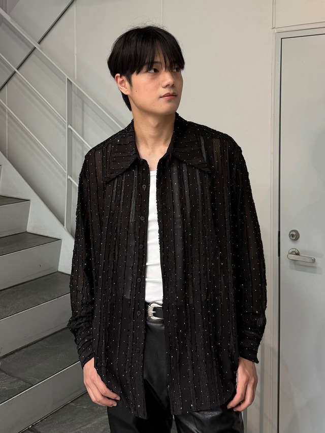 【ALUDE SELECT】shadow lame shirt