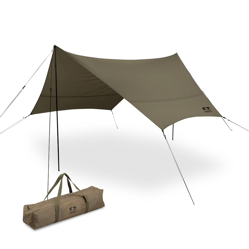 LUHANA タープ 正方形 スクエア 難燃性 ブラックコーティング 耐水圧