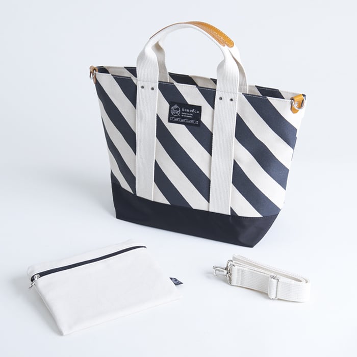Bon Voyage Tote / black × stripe ボンボヤージュトート / 墨 x 縞