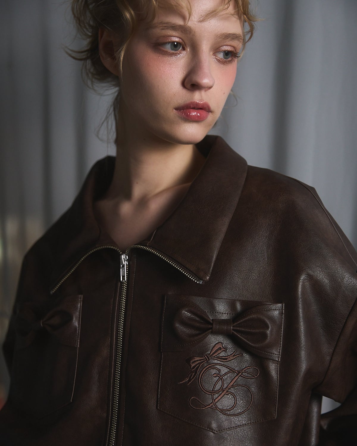 S/S フェイクレザーリボンジャケット | lilLilly official webstore