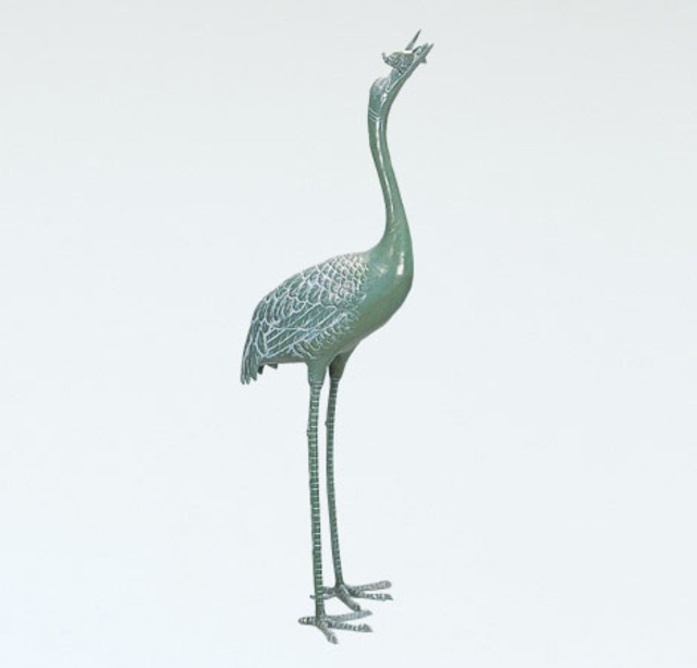 上向鶴 噴水 30号　般若純一郎作