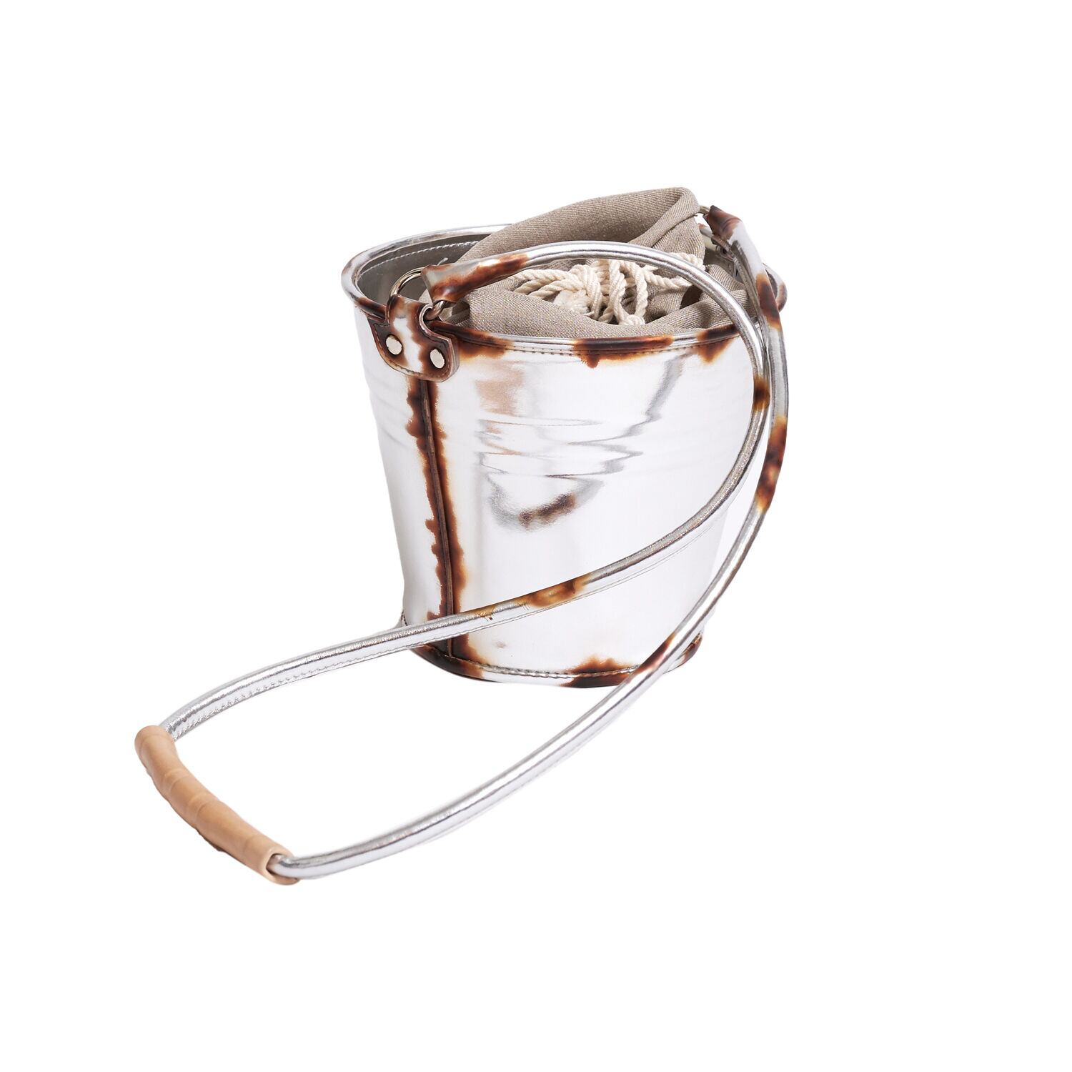 doublet RUST PAINTED BUCKET SHOULDER BAG (SILVER) 23SS55BG40