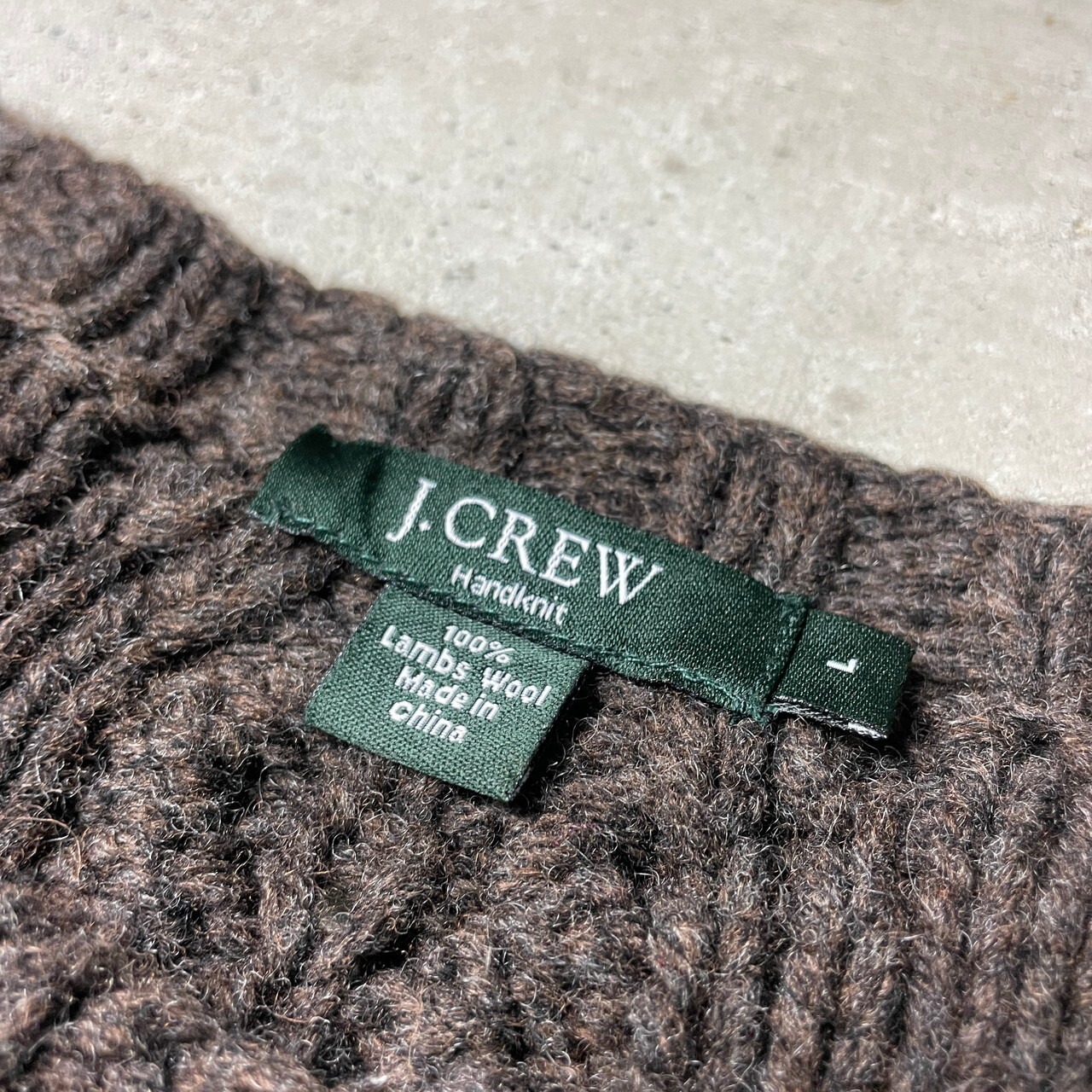 J.CREW Jクルー ラムウールニットセーター ハンドニット メンズL 古着 