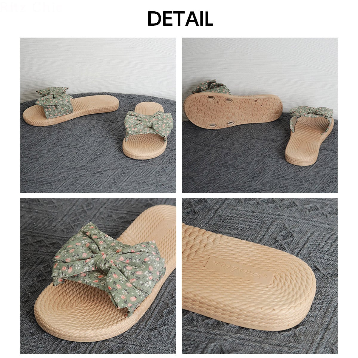 ビーチサンダル リボン ぺたんこ レディース 夏 小花柄 サンダル きれいめ 大人 かわいい おしゃれ リゾート ビーチ プール レジャー 軽量 歩きやすい 疲れにくい 大人可愛い 大人女子