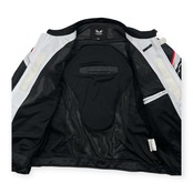 肩,肘,背中パット入り MOTORHEAD RIDERS モーターヘッドライダース メッシュ ライディング ジャケット サイズ BLW /ホワイト×ブラック×レッド