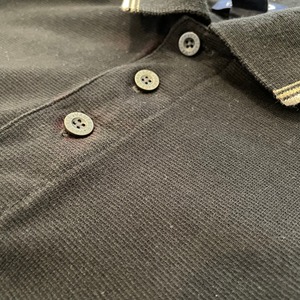 【VANTAGE】USA製 XL ビッグサイズ ポロシャツ 企業系 刺繍ロゴ ラインリブ US古着 アメリカ古着