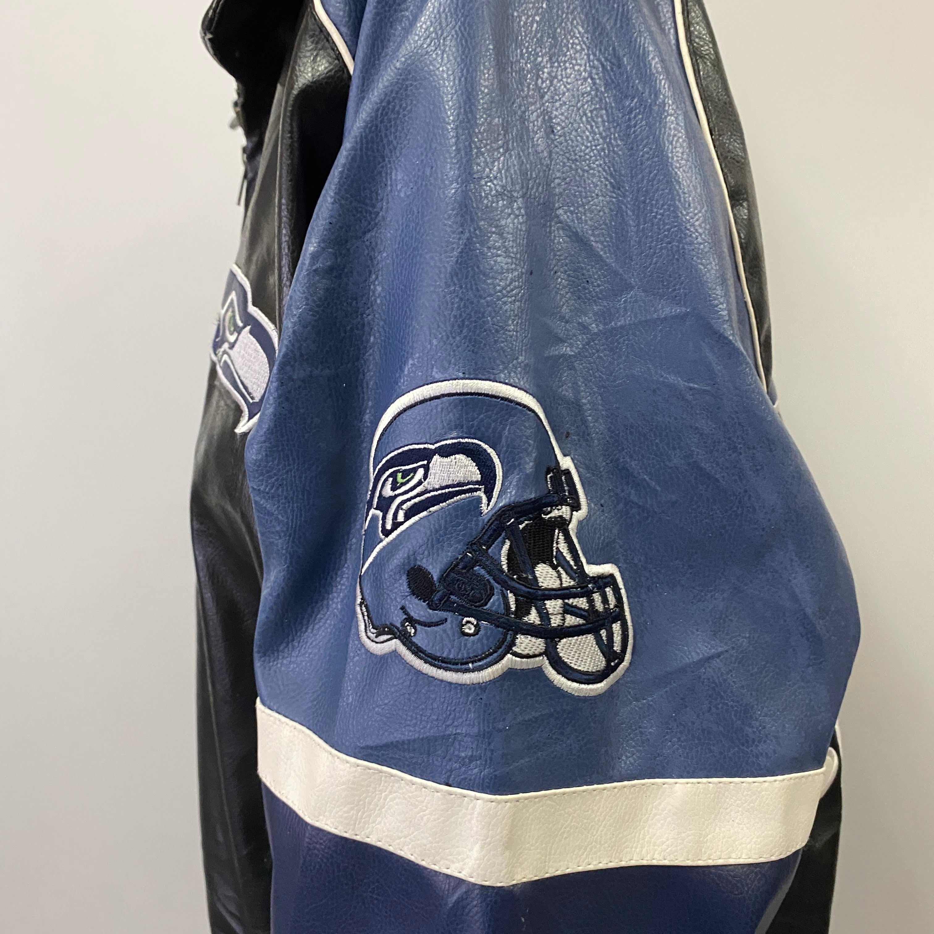 ビッグサイズ NFL シーホークス SEAHAWKS 刺繍 フェイクレザー 