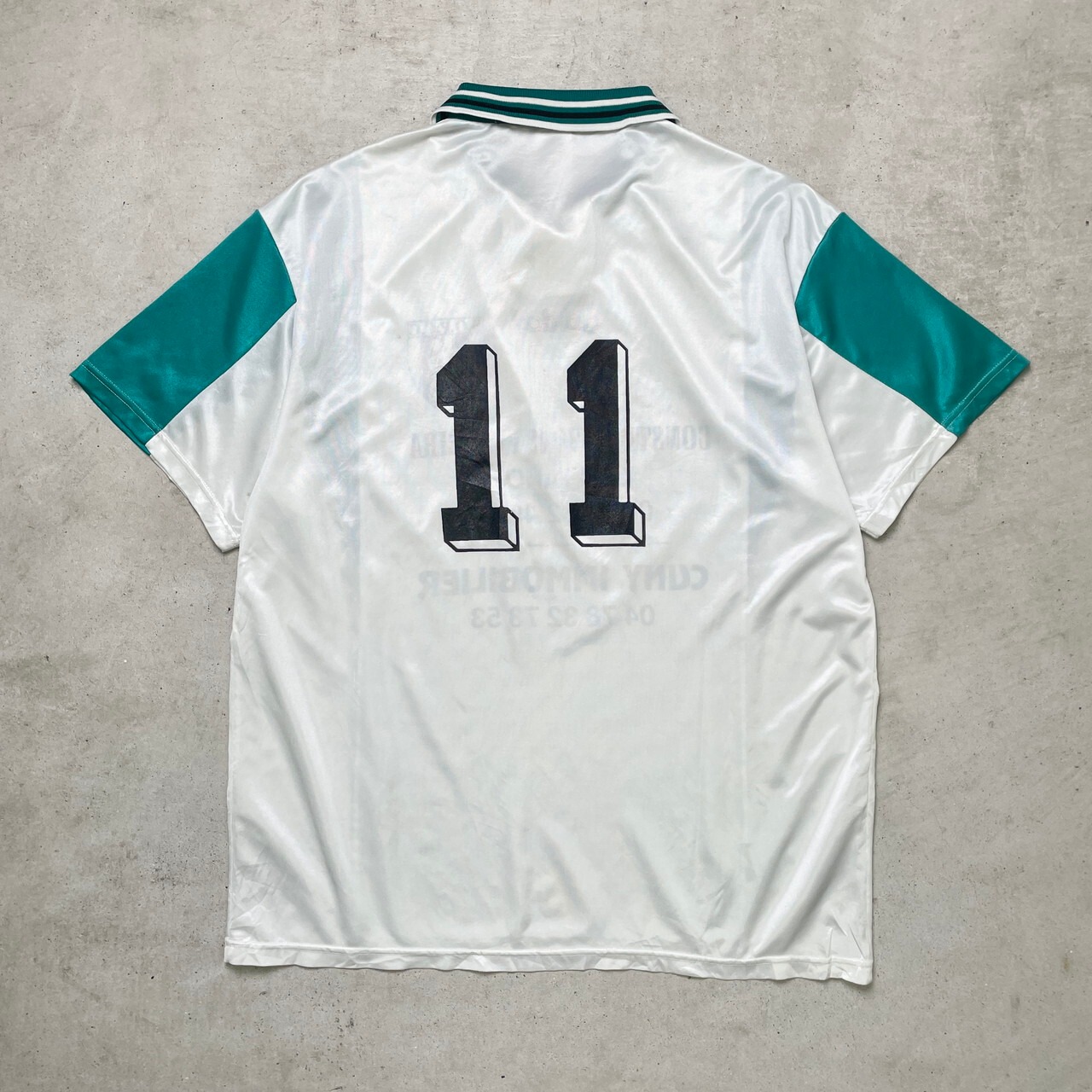 90年代 英国製 adidas アディダス ロゴ刺繍 サッカーシャツ 