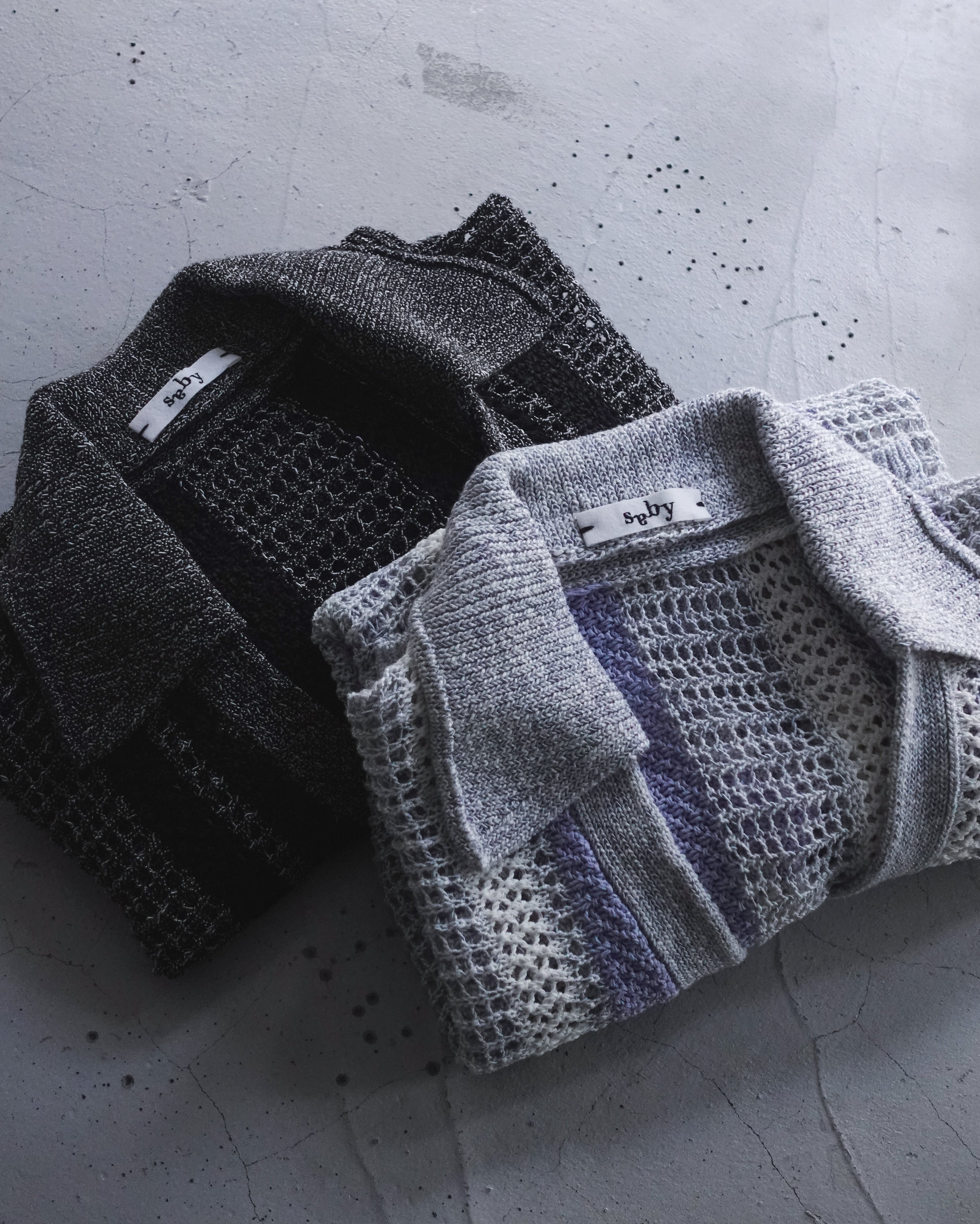 saby DETACHABLE COLLARS SKIPPER KNIT SS - 5G Mesh Knitting - BLACK