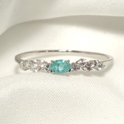 パライバトルマリン ブラジル産 リング 0.088ct D0.13ct pt900