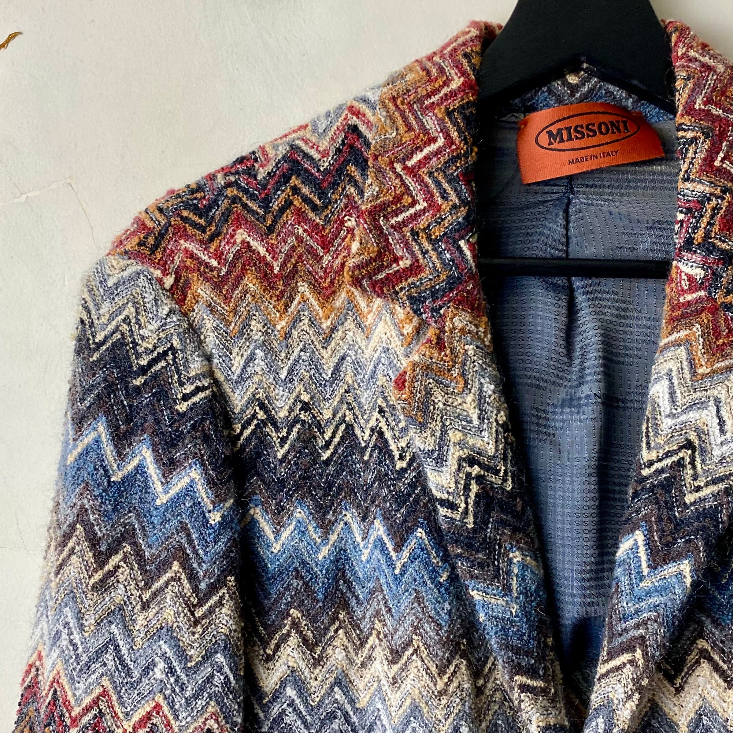MISSONI zigzag pattern mohair knit tailored jacket | NOIR ONLINE