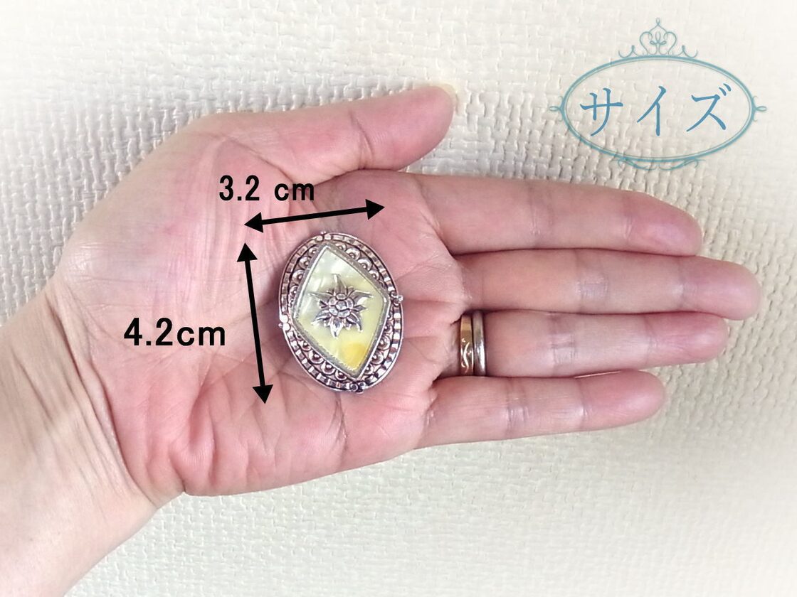 西ドイツ ヴィンテージ☆セルロイド エーデルワイス レリーフ スカーフ 