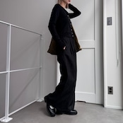 指穴クルーネックスナップボタンCD/ブラック