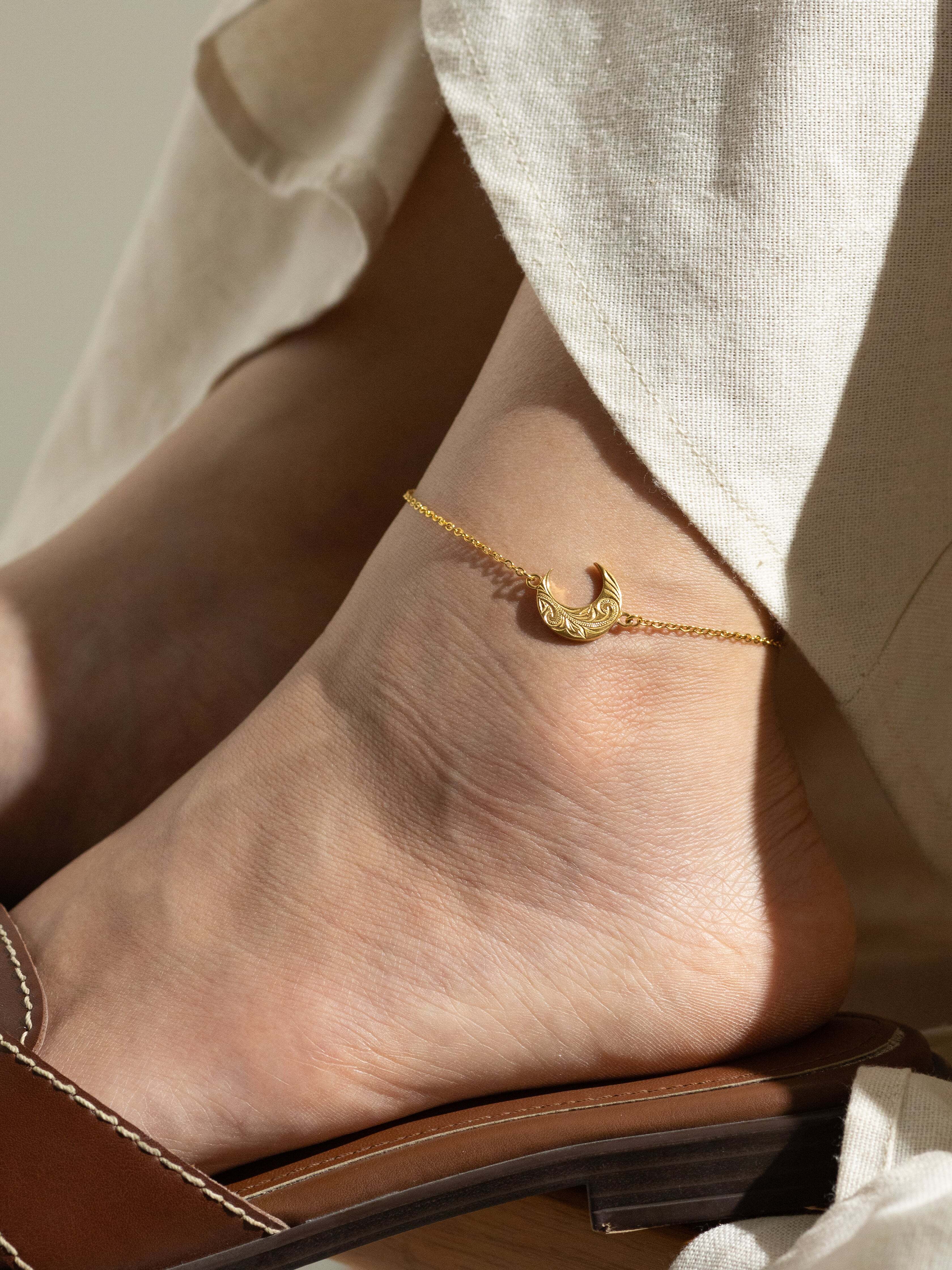 316L hawaiian moon anklet #a07 | rani