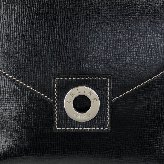 CELINE セリーヌ ショルダーバッグ ブラック サークルロゴ レザー vintage ヴィンテージ オールド e3r52b