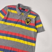 ZARA MAN ザラマン ボーダー 半袖 ポロシャツ XL/マルチ メンズ