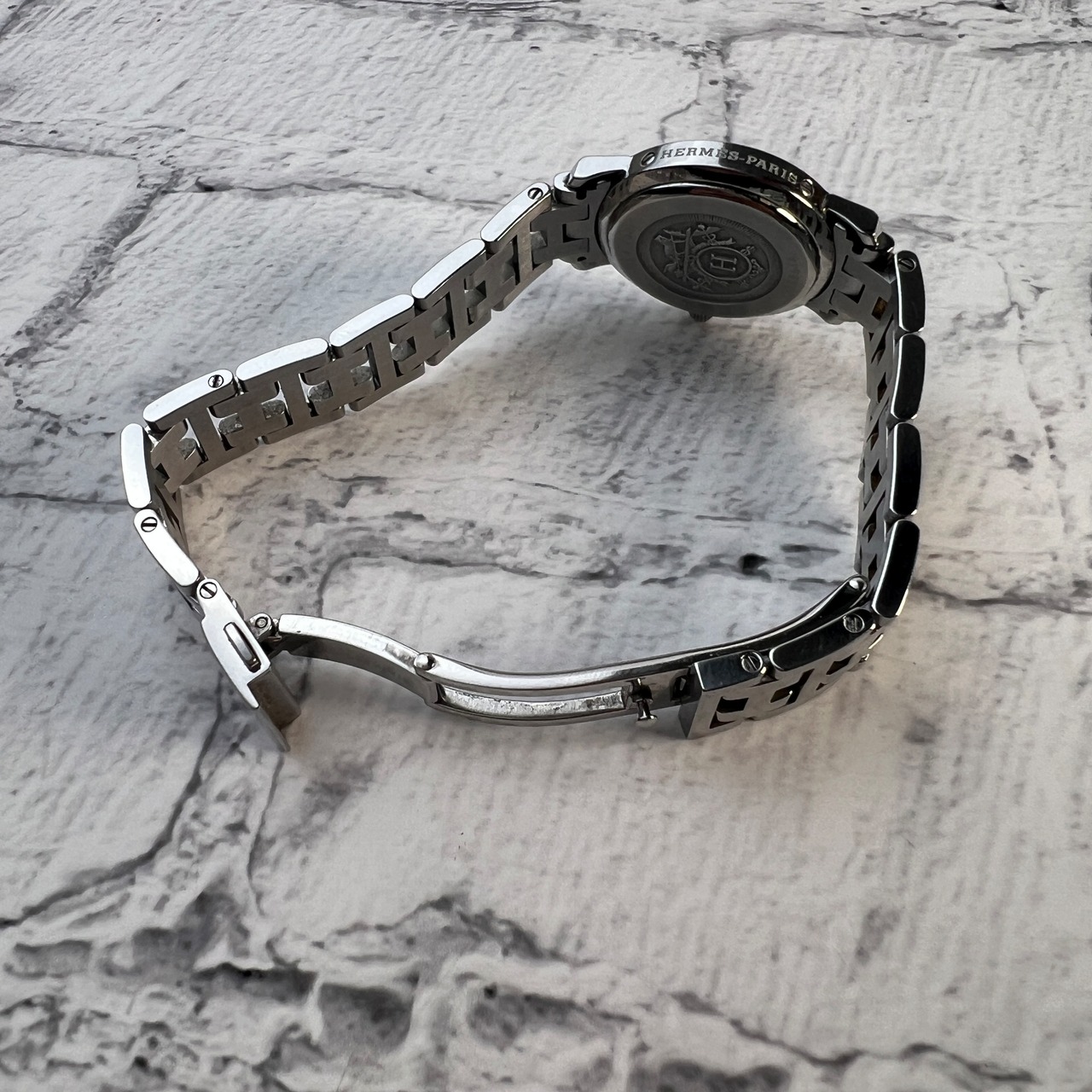 【最終処分SALE】HERMES エルメス  クリッパーナクレPM 12PD  時計 シルバー A-9141