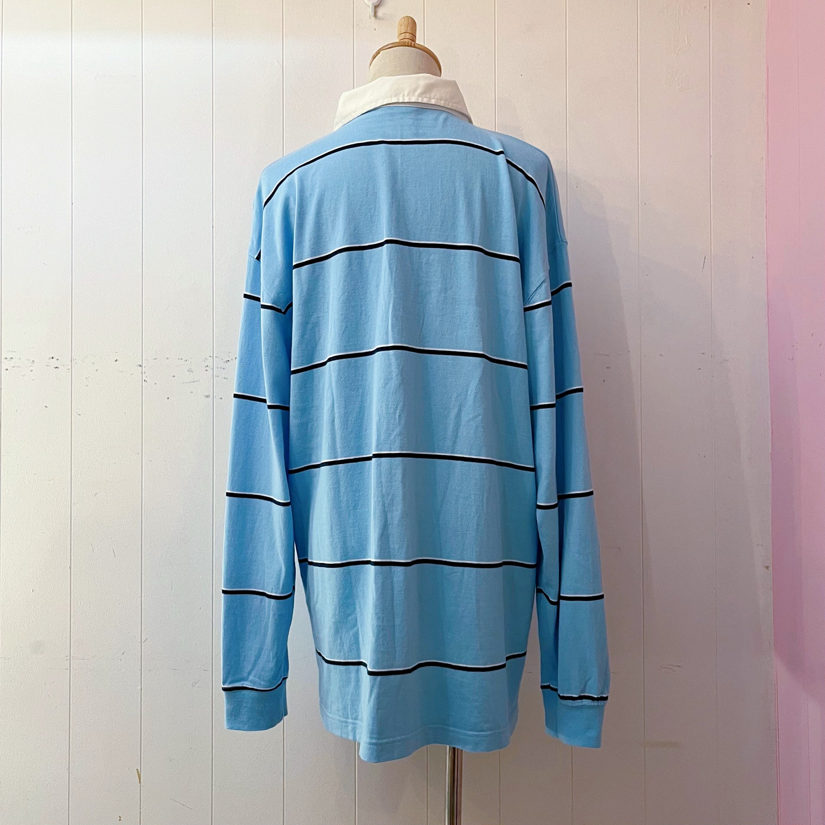 light blue stripe polo shirt