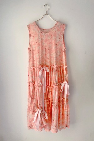 【 Only Two × frankygrow 】BEAR SHEER RIBBON DRESS / COLOR - F2