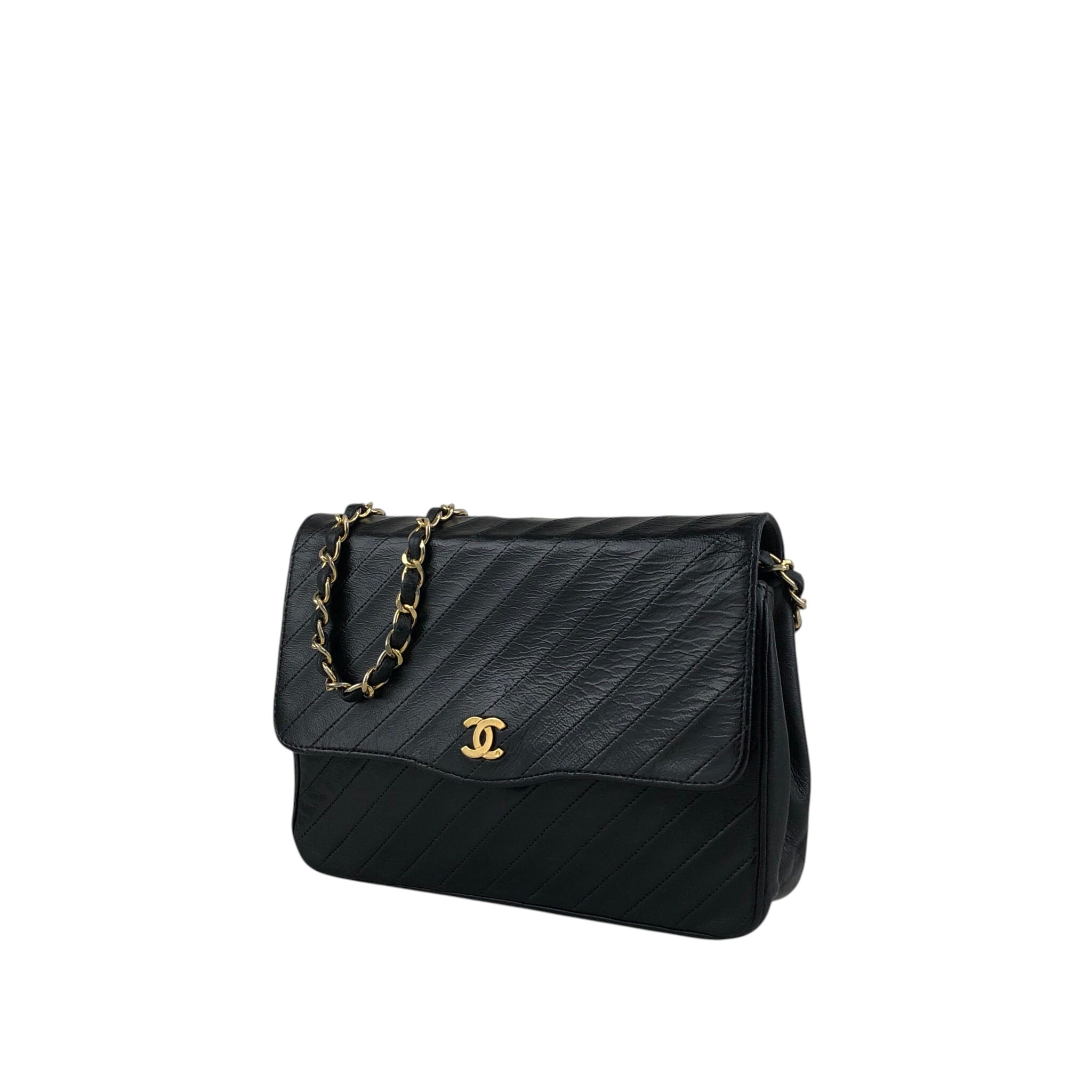 CHANEL シャネル ショルダーバッグ ブラック ココマーク レザー バイア
