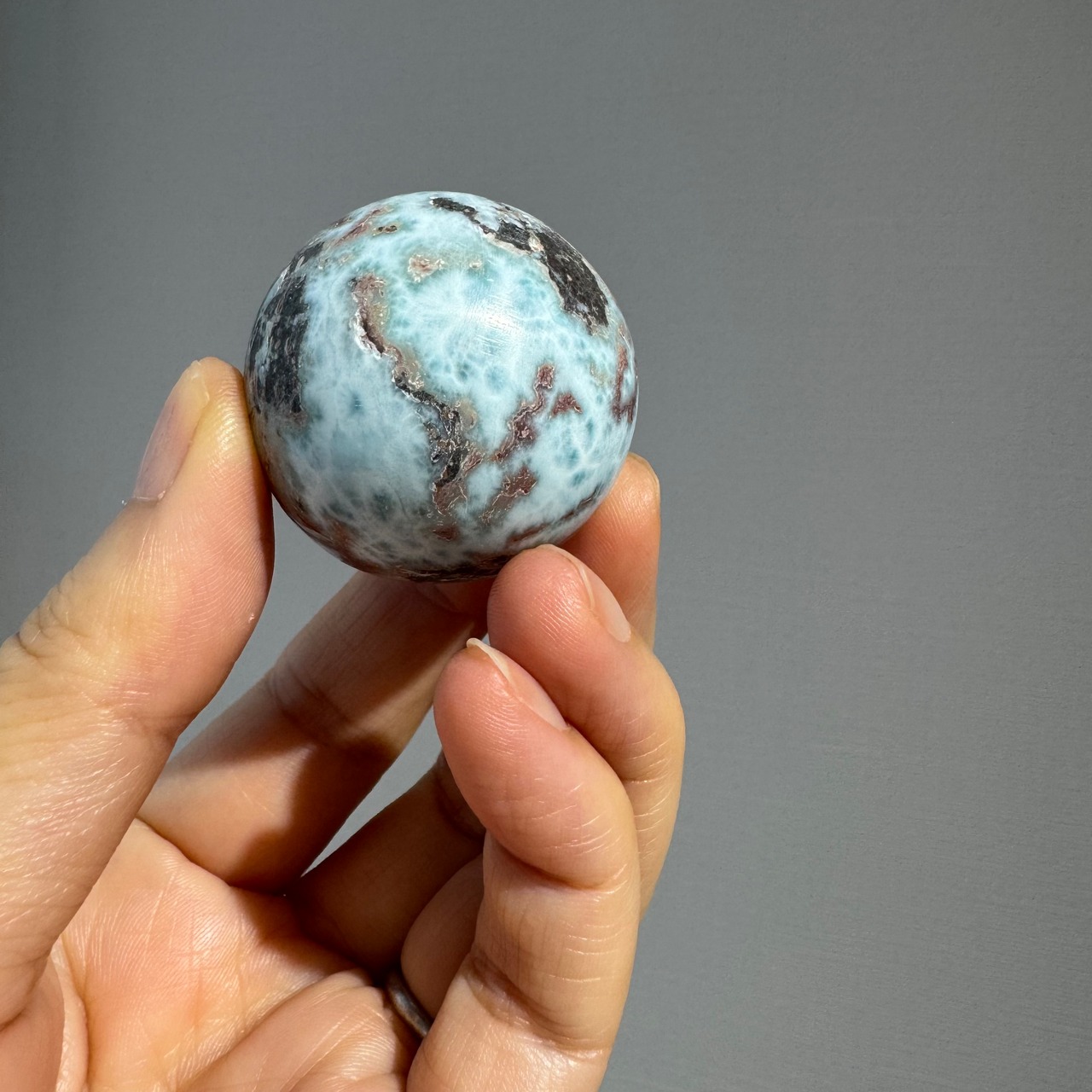 チョコレートラリマー*スフィア*250805-01*天然石*置き物*インテリアストーン