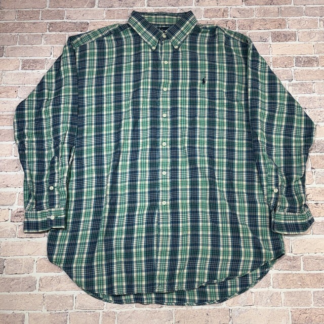 RALPH LAUREN BLAIRE CHECK SHIRT GREEN