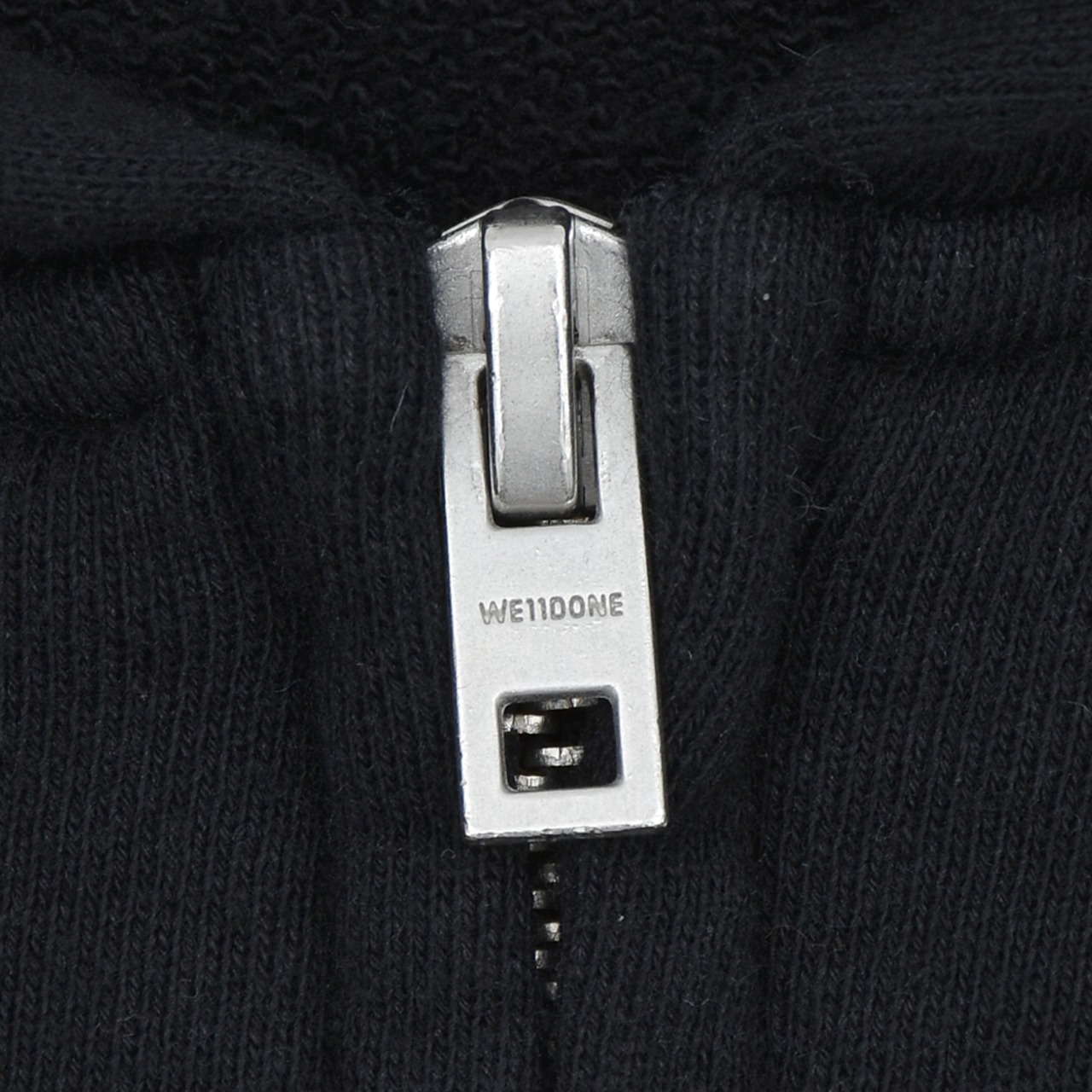 【WE11DONE】BLACK REPAIRED ZIP-UP HOODIE - 4