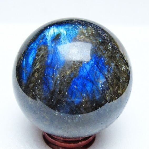 ラブラドライト 丸玉 70mm スフィア 置物 一点物 151-9115