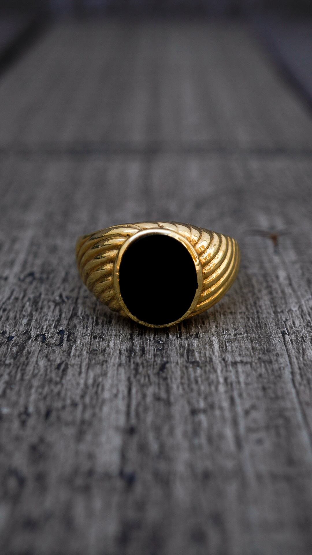 1969】U.K. VINTAGE 9ct イエロー ゴールド シグネット リング 《9金 
