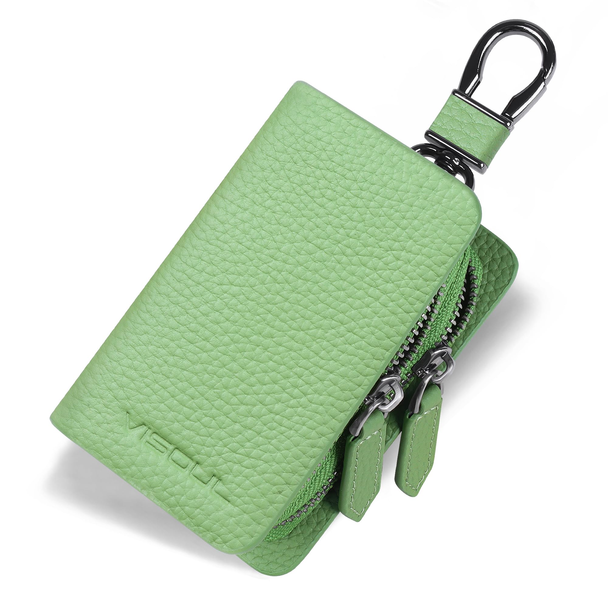 スマートキーケース 両面クリア窓付きダブルファスナータイプ（全14色