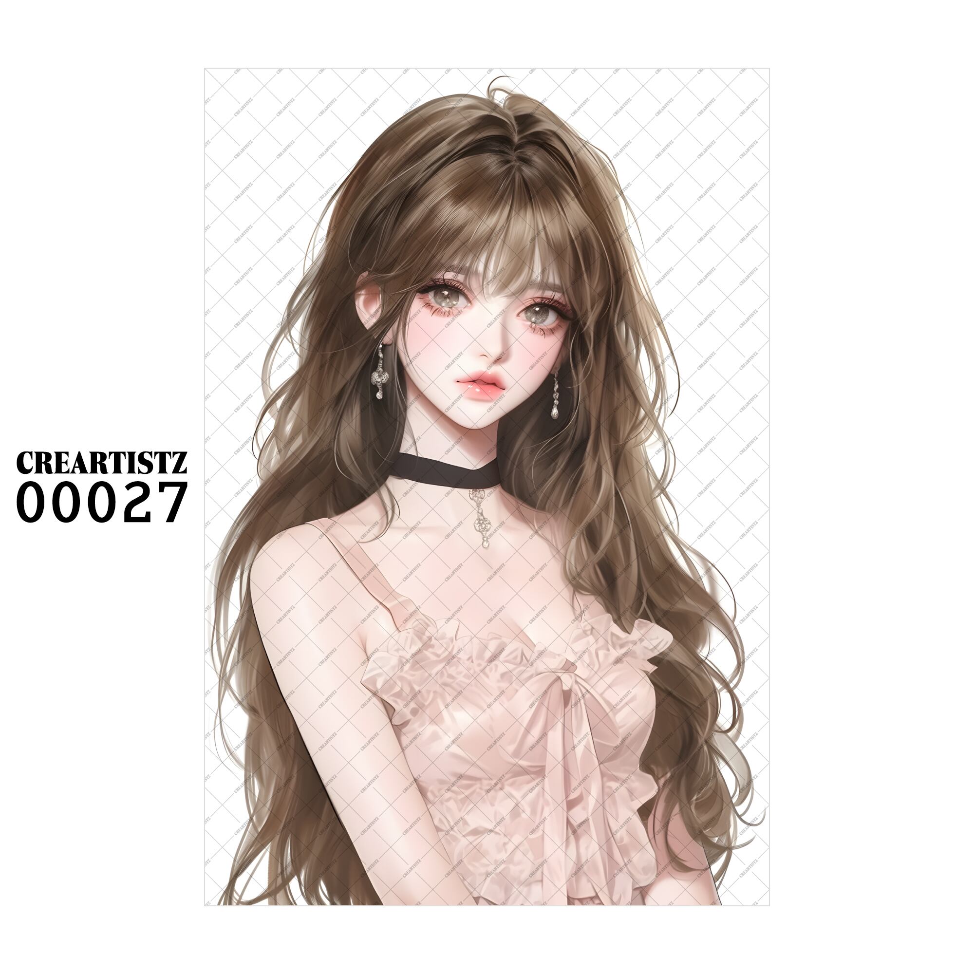 00027 ガール キュート オリジナル ペーパー/ステッカー 4枚セット CREARTISTZ