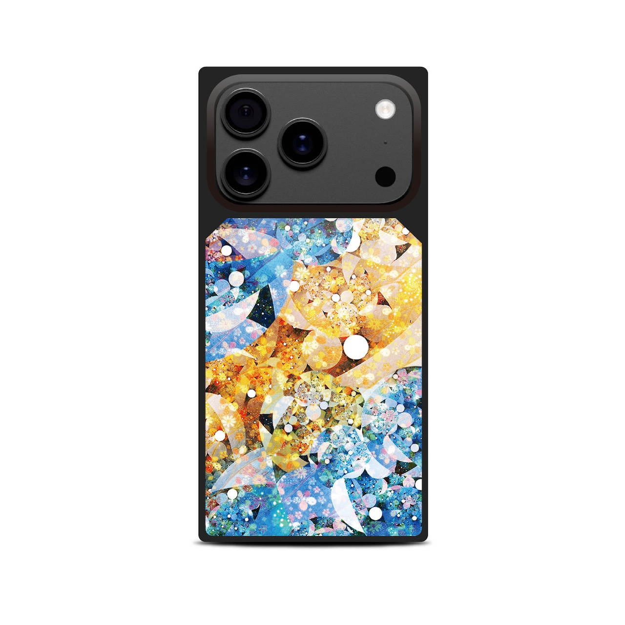 泡沫 - 和風 四角型 強化ガラスiPhoneケース