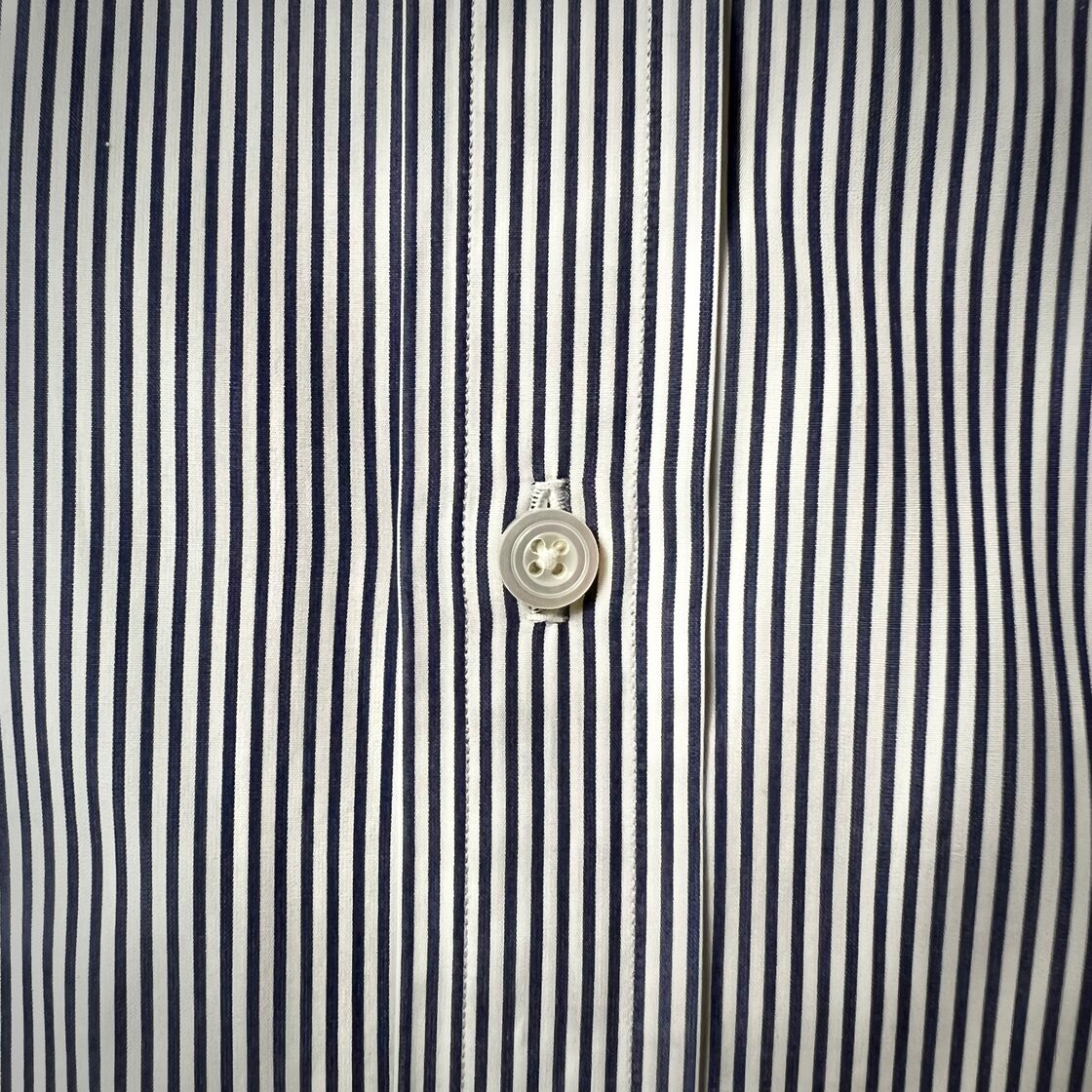 Charvet Personal Order Stripe Dress Shirt シャルべ コットン 綿 白