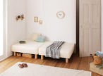 ショート丈分割式 脚付きマットレスベッド 国産ポケット マットレスベッド 脚22cm ベッドパッド・シーツなし セミシングル ショート丈 一人暮らし 新生活