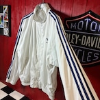 00s adidas ナイロンジャケット トレフォイル刺繍 袖ライン ホワイト