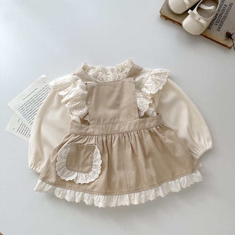 BABY】春新作レースフリル紐結びサロペットスカート | 韓国子供服通販