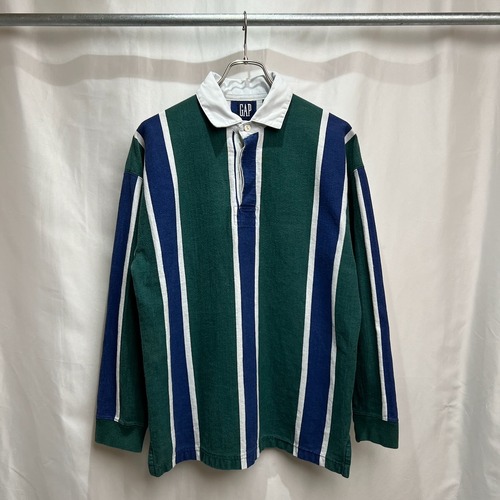 90s GAP　マルチストライプ　ラガーシャツ　M