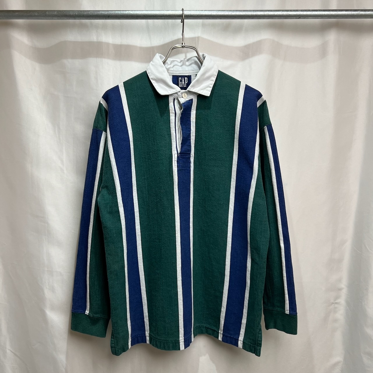 90s GAP マルチストライプ ラガーシャツ M