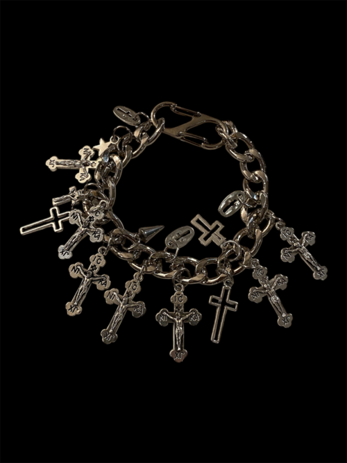 【RE RINBEL】Punk Cross Bracelet 10026