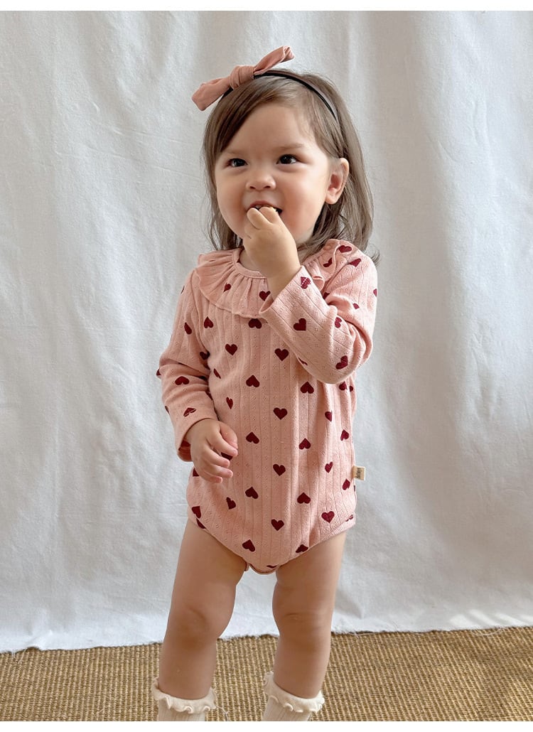 フリル襟ロンパース