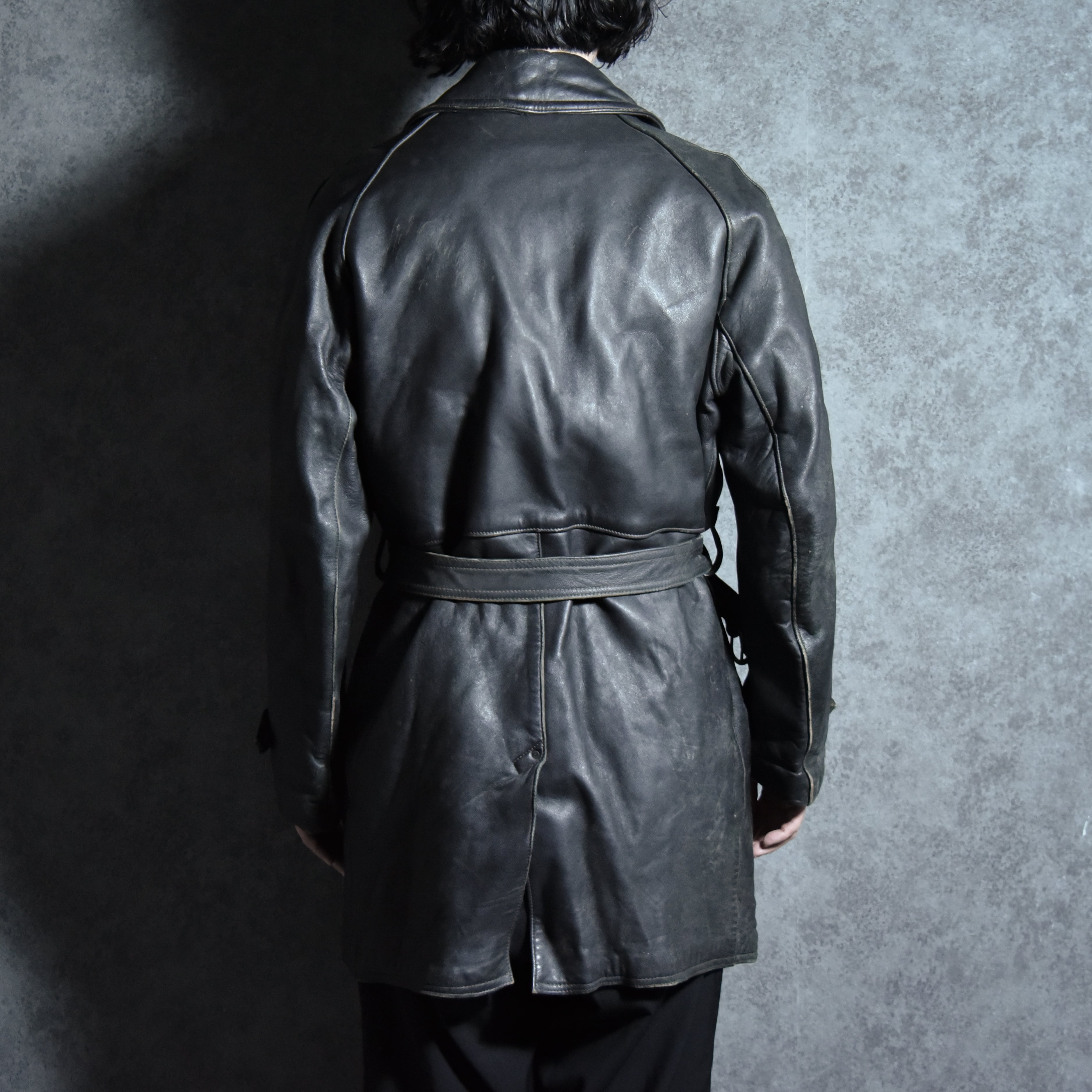 70s French Army Leather Coat フランス軍 レザー コート | mark