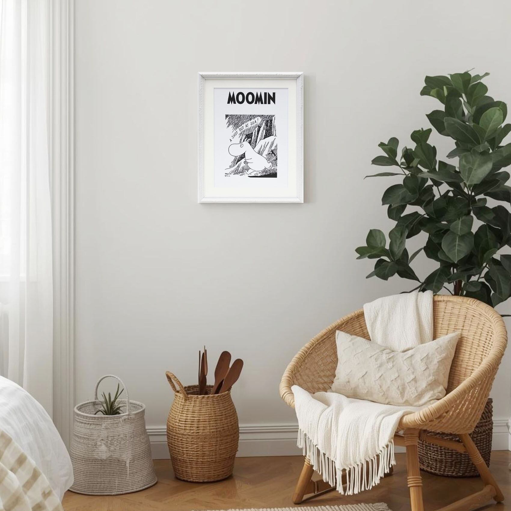 ムーミン 北欧 Postery 「海上の銃撃」送料無料 フレーム 展示用フック付アートポスター 絵画 インテリア アート