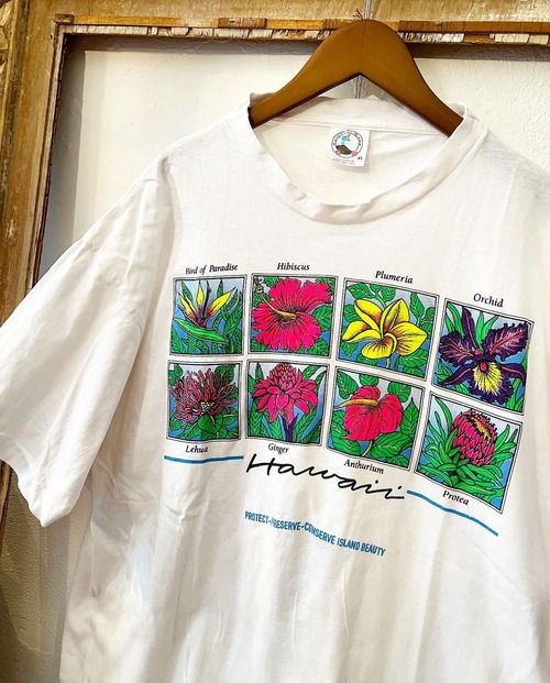90's southern country flower  t-shirts【XL 】